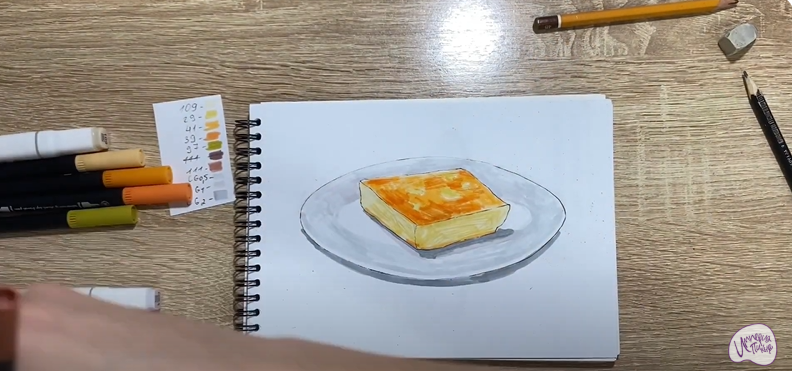 Рисуем Запеканка с изюмом