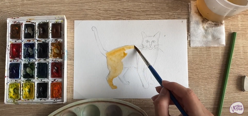 Рисуем Бенгальская кошка