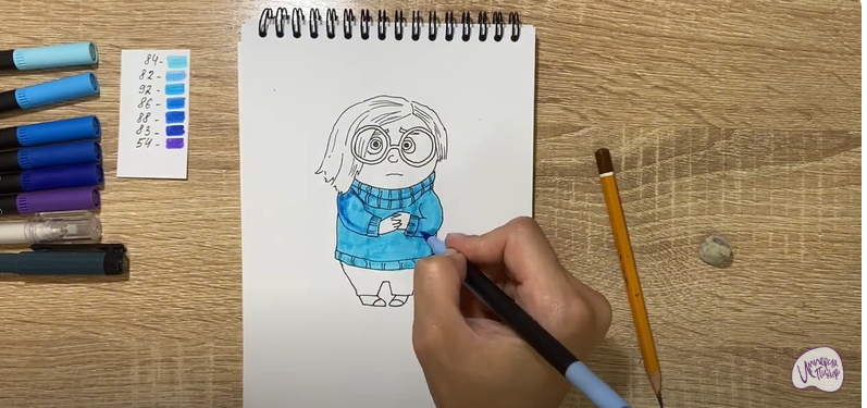 Рисуем Печаль из "Головоломки 2"