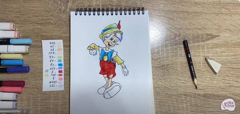 Рисуем Пиноккио