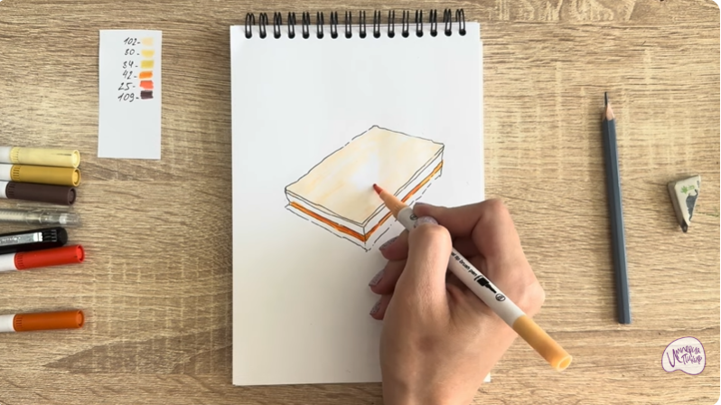 Рисуем Пирожное "Александровская полоска"