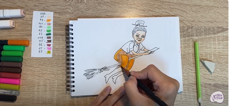 Рисуем Баба Яга из "Царевны"