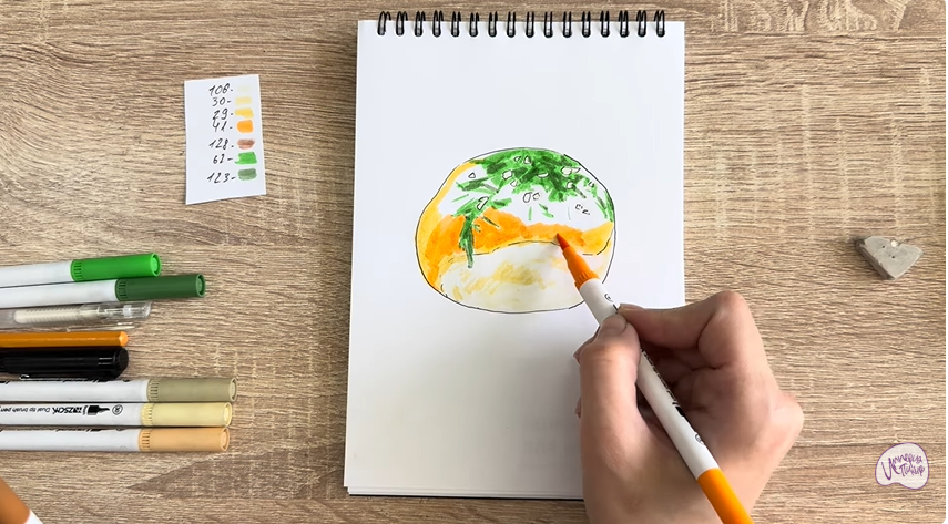 Рисуем Пампушка с чесноком