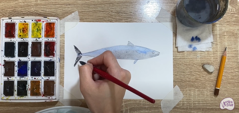 Рисуем Скумбрия