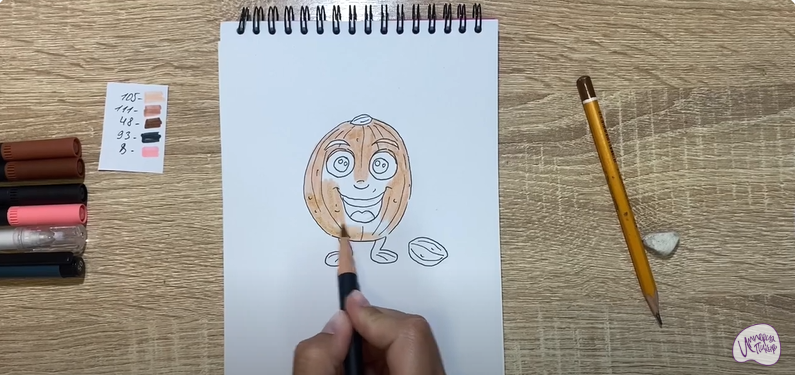 Рисуем Кавайный орех