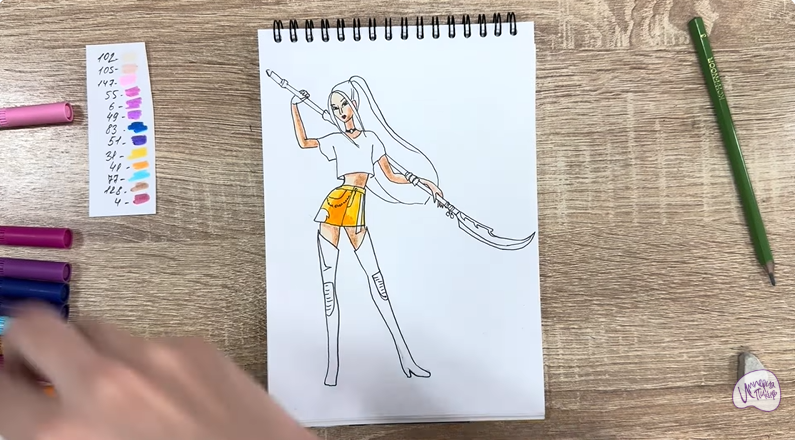 Рисуем Мира из "Кейпоп-охотницы на демонов"