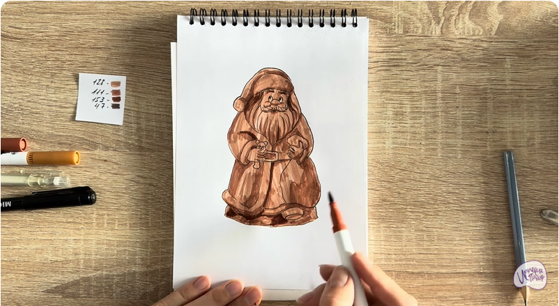 Рисуем Шоколадный Дед Мороз