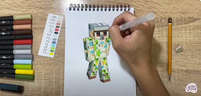 Рисуем Голем из "Minecraft"