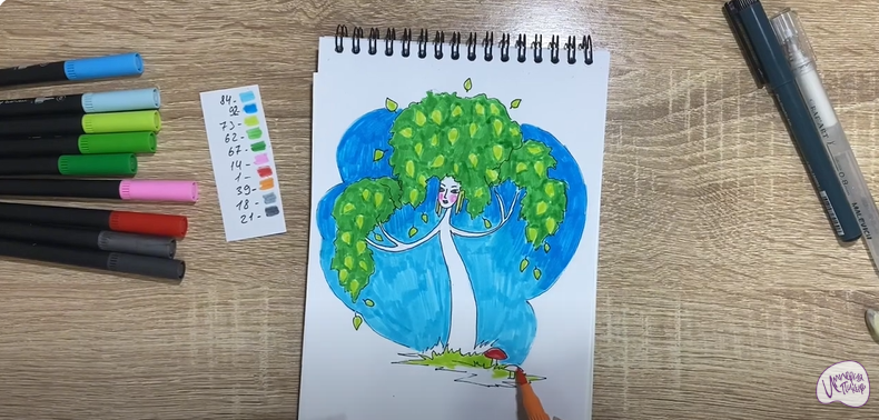 Рисуем Берёза из сказки