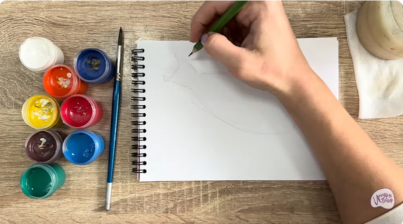 Рисуем Рыба-попугай