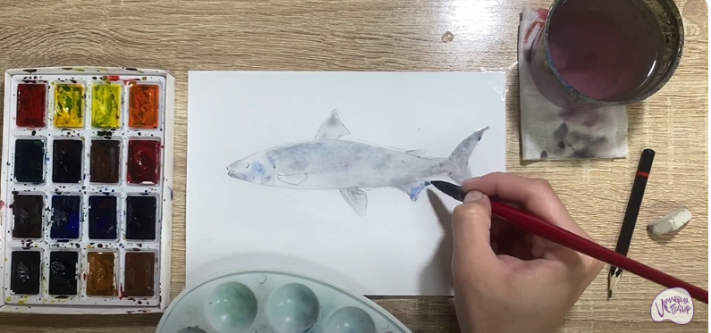 Рисуем Байкальский омуль