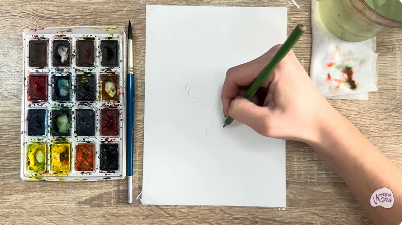 Рисуем Ветка рододендрона