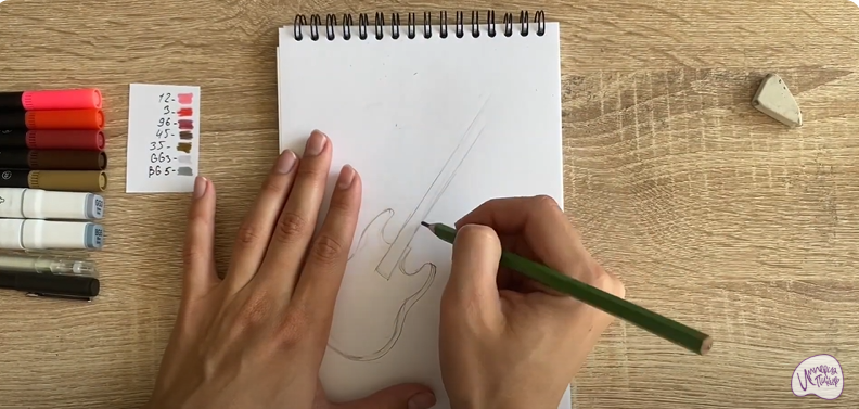 Рисуем Электрогитара