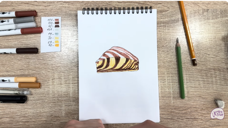 Рисуем Кекс "Зебра"