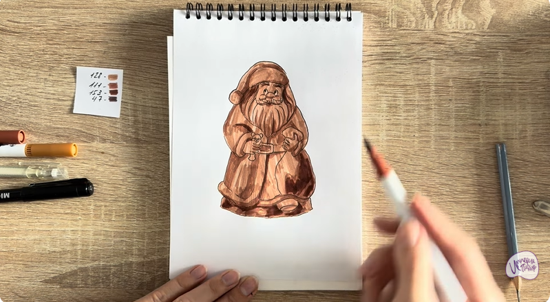 Рисуем Шоколадный Дед Мороз