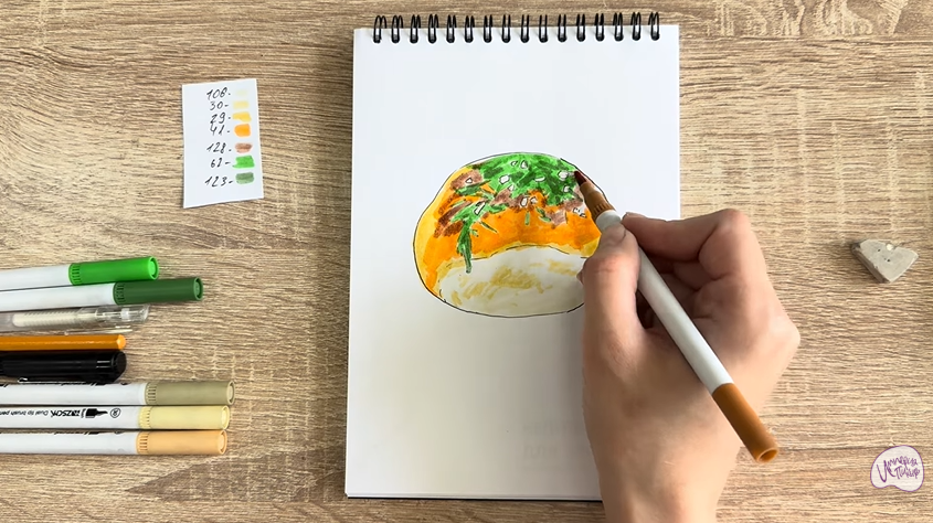 Рисуем Пампушка с чесноком