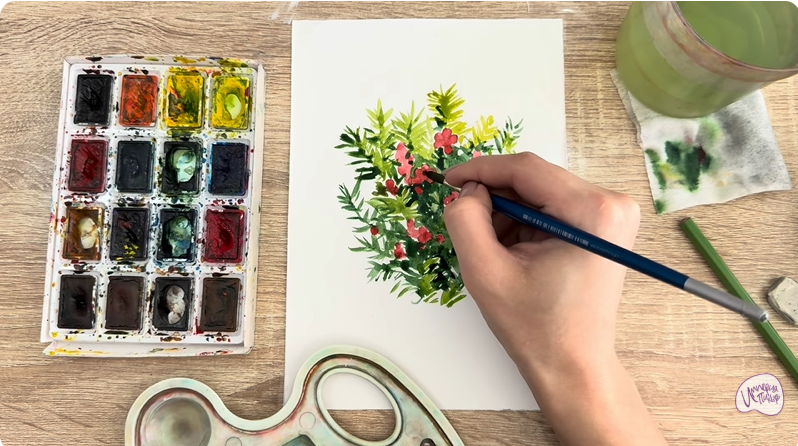 Рисуем Тис ягодный