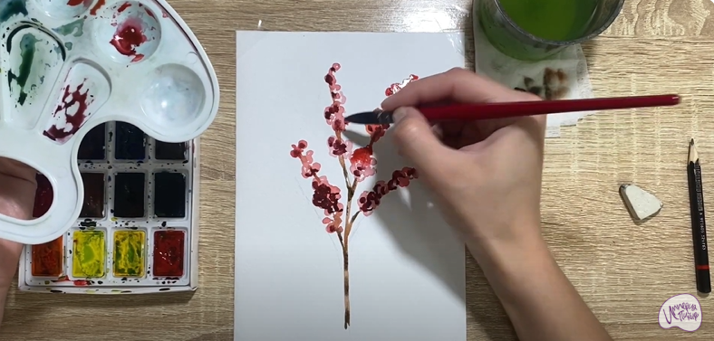 Рисуем Цветок "Илекс"