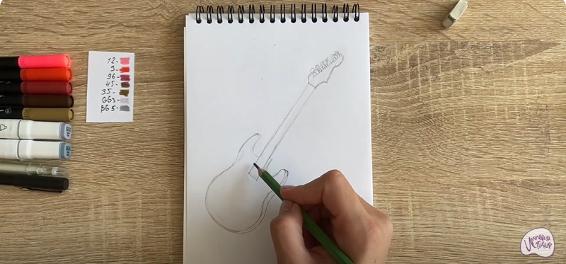 Рисуем Электрогитара