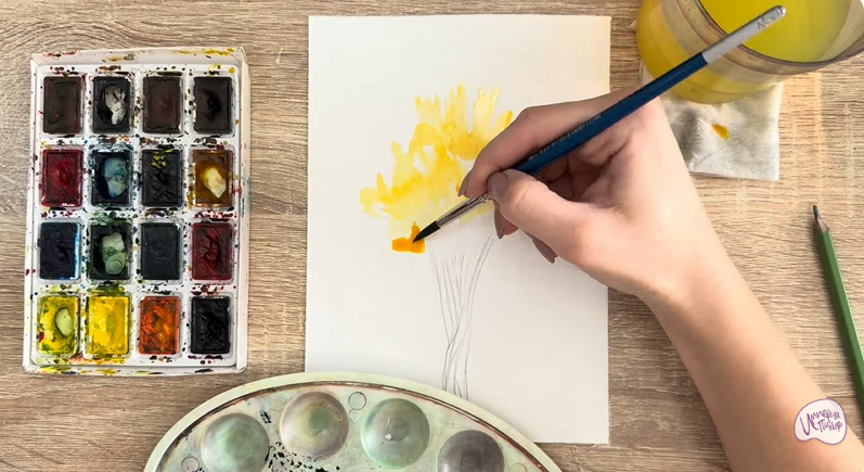 Рисуем Багрянник японский