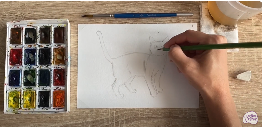 Рисуем Бенгальская кошка