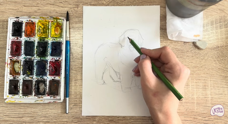 Рисуем Собака породы Ньюфаундленд