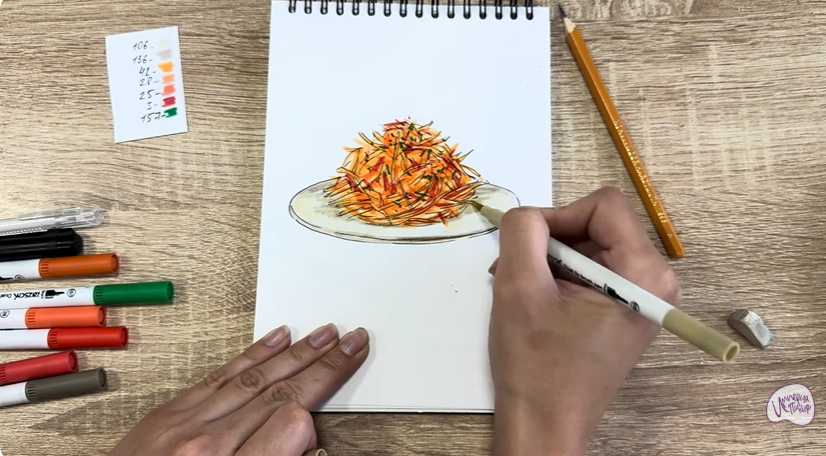 Рисуем Морковь по-корейски