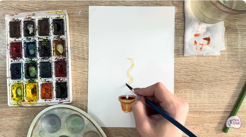 Рисуем Мирт обыкновенный