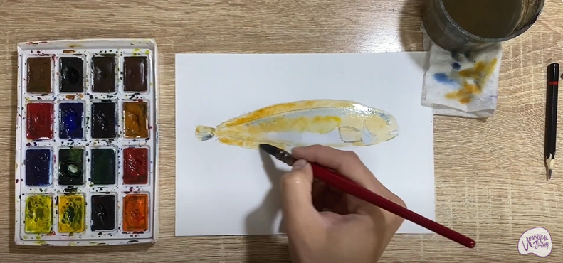Рисуем Зубатка пёстрая