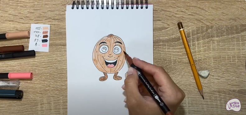 Рисуем Кавайный орех