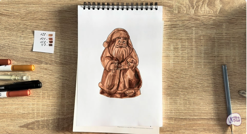 Рисуем Шоколадный Дед Мороз