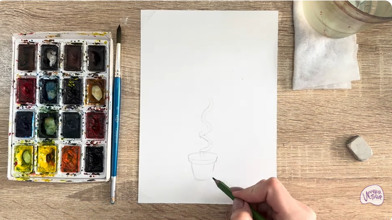 Рисуем Мирт обыкновенный