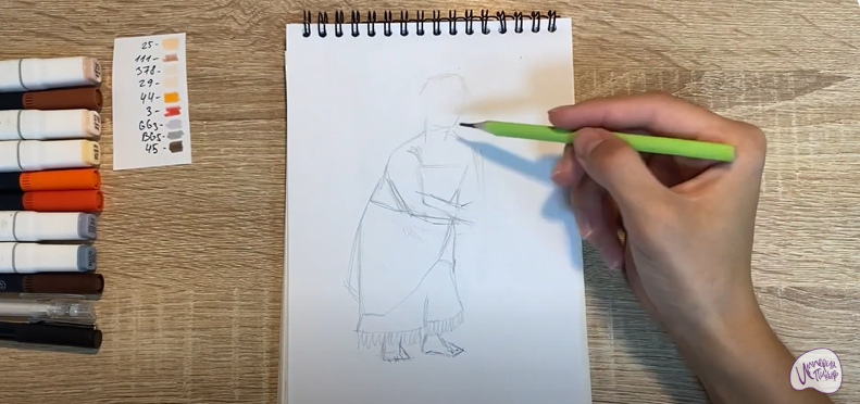 Рисуем Тала из "Моана"