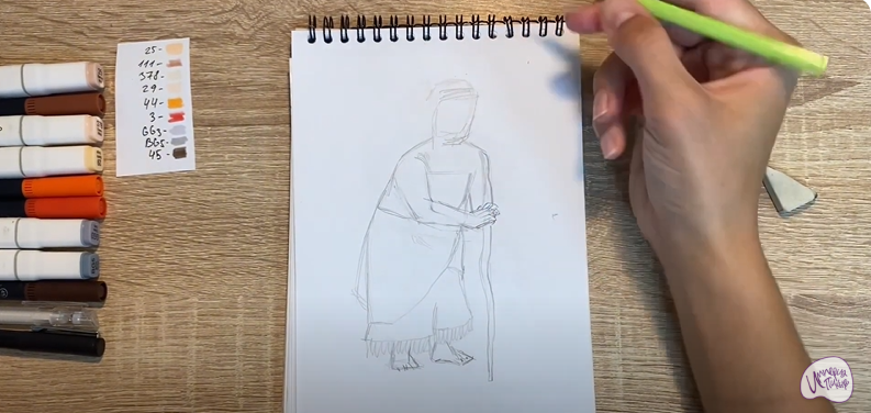 Рисуем Тала из "Моана"