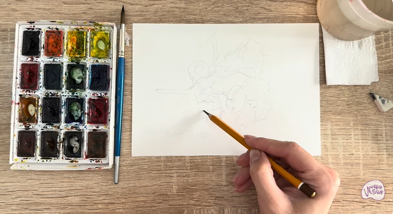 Рисуем Алтей лекарственный