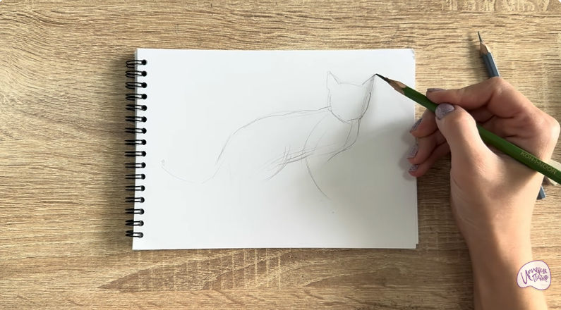 Рисуем Бомбейская кошка