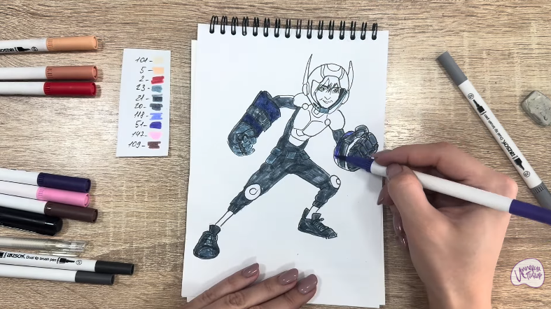 Рисуем Хиро Хамада из "Город Героев"