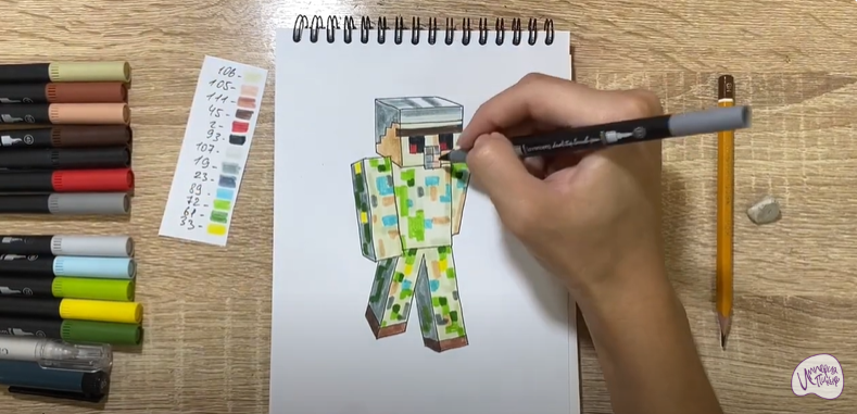 Рисуем Голем из "Minecraft"