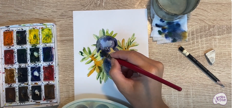 Рисуем Водяника чёрная