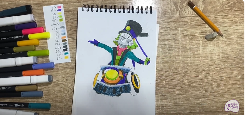 Рисуем Чак из Brawl Stars