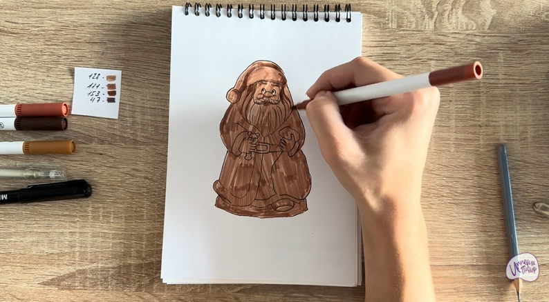 Рисуем Шоколадный Дед Мороз