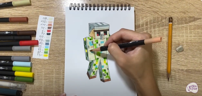 Рисуем Голем из "Minecraft"