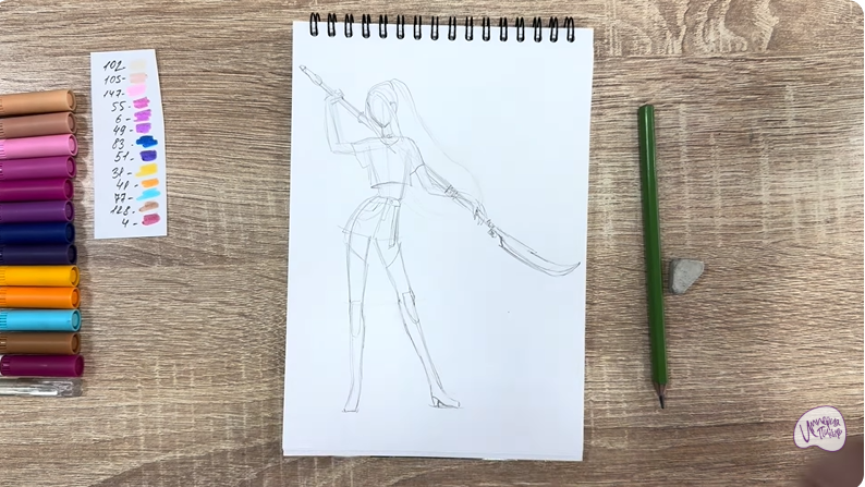 Рисуем Мира из "Кейпоп-охотницы на демонов"