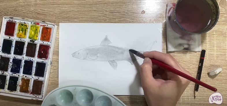 Рисуем Байкальский омуль