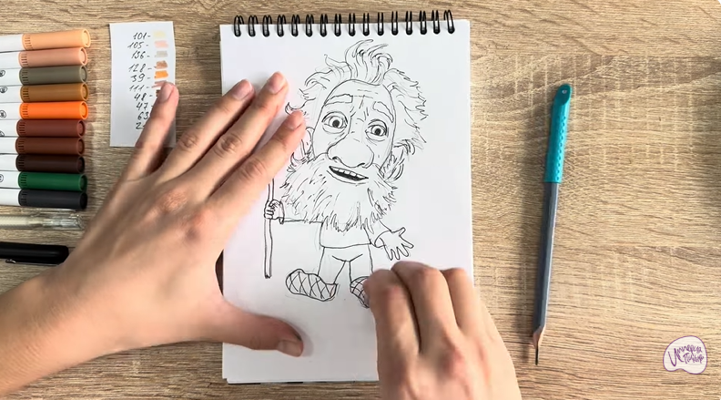 Рисуем Нафаня из фильма "Домовёнок Кузя"