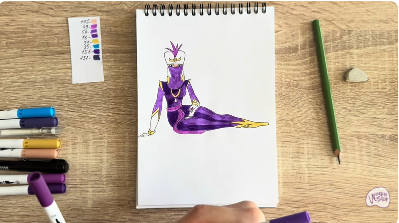 Рисуем Шамаханская Царица из "Три богатыря"