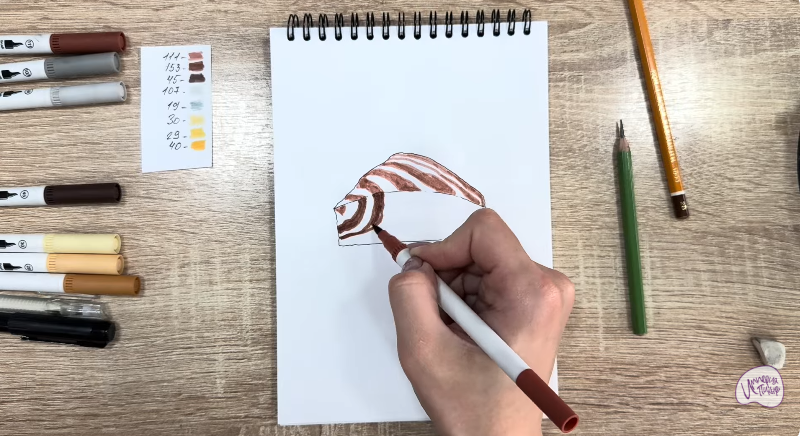 Рисуем Кекс "Зебра"