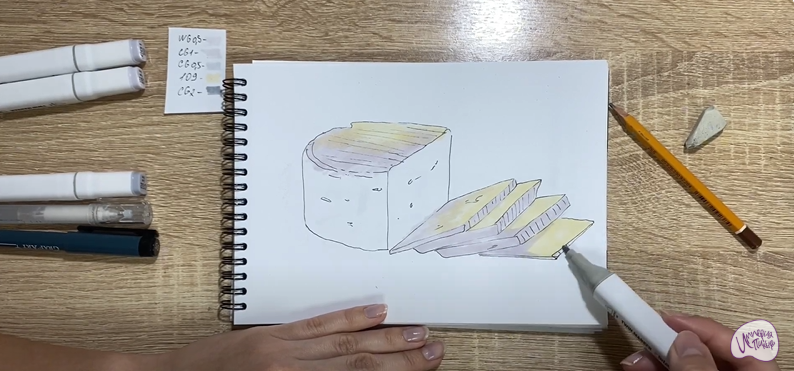 Рисуем Сыр "Фета"