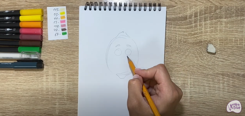 Рисуем Мультяшный лимон