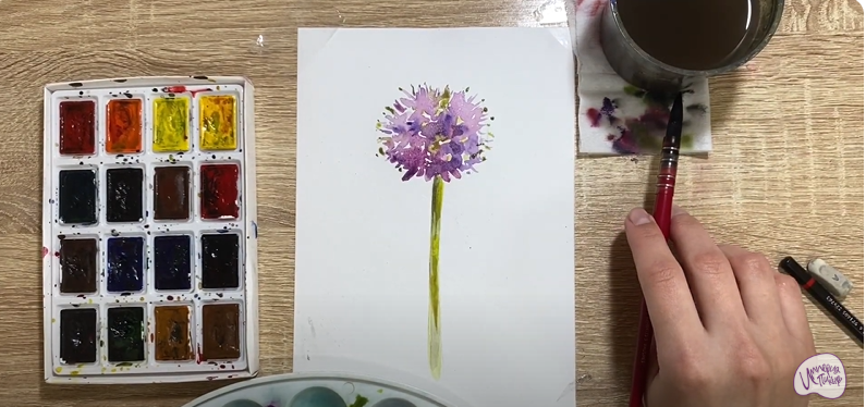 Рисуем Цветок "Аллиум"